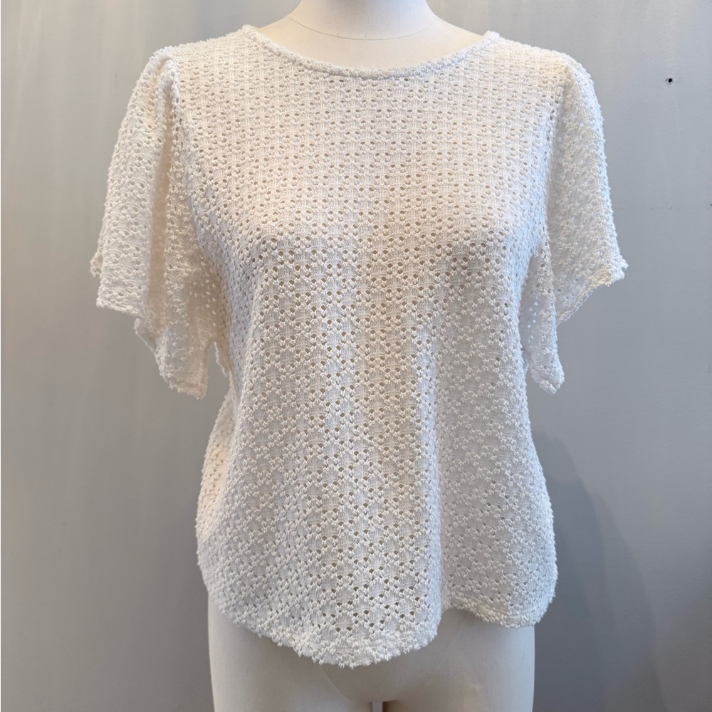 Elegant Cream Textured Women's Top- TeXTURE & THREAD Madewell - Picture 1 of 6